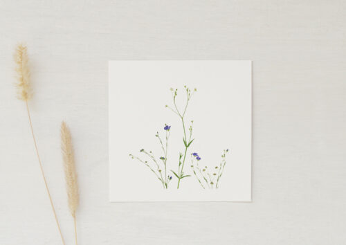 Petite carte Fleurie • papeterie artisanale • 23janvier