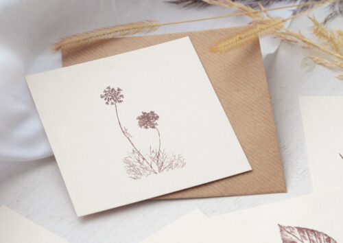 Petite carte fleurie • papeterie artisanale • 23janvier