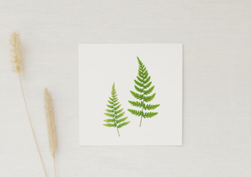 Petite carte Fougère • papeterie artisanale • 23janvier
