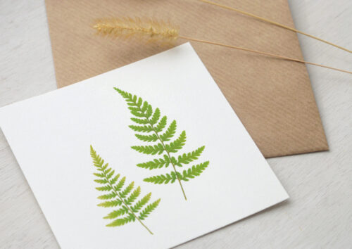 Petite carte Fougère • papeterie artisanale • 23janvier