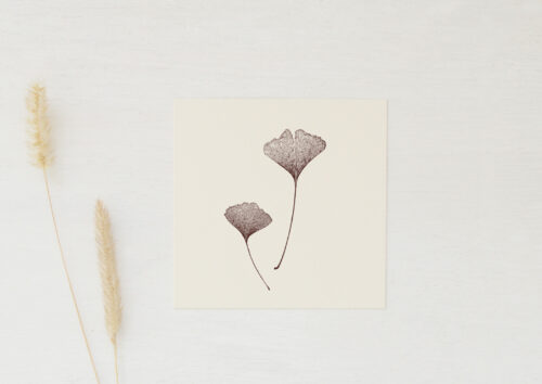 Petite carte Ginkgo • papeterie artisanale • 23janvier