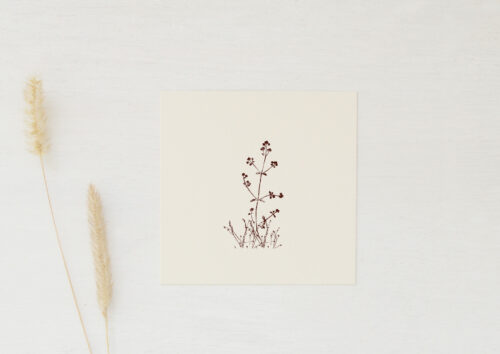 Petite carte fleurie • papeterie artisanale • 23janvier