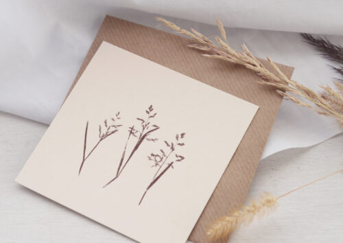Petite carte Graminée • papeterie fleurie • 23janvier