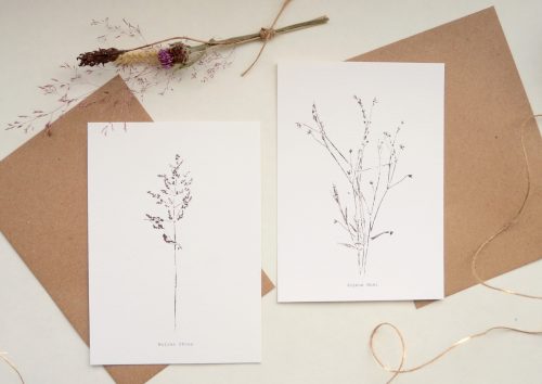 Lot de 2 cartes de Noël Graminées • A6