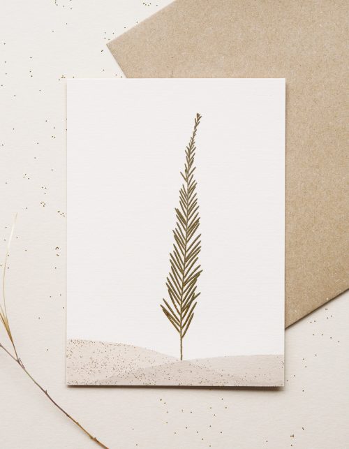 Herbier Cyprès "Terre enchantée" - aquarelle dorée faite-main • A6